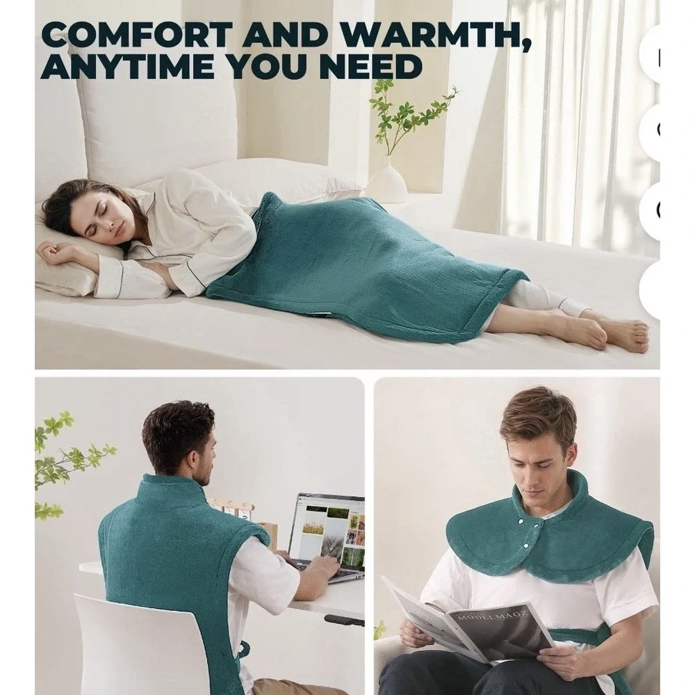 MaxKare Large Heating Pad 24x40 Green Back & Shoulder Pain Relief NIB